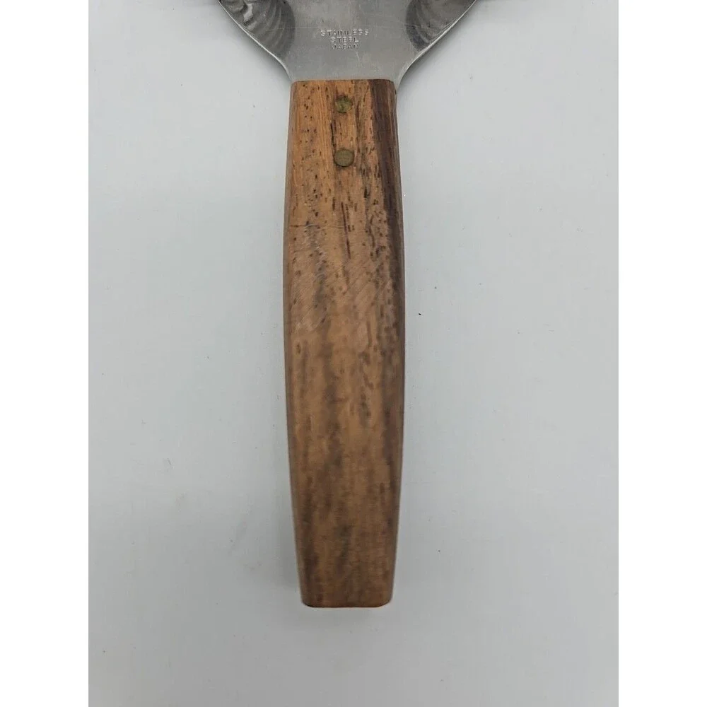 MCM Vintage Bar Tool Cocktail Strainer Stainless Steel Barware Japan Wood Handle